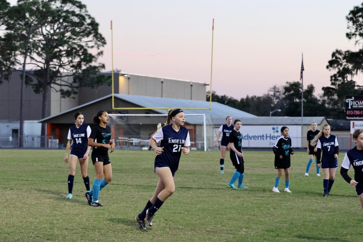 Olivia Alford waiting to defend her side of the field.